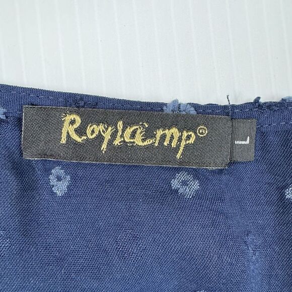 ROYLAMP Blue 2 Piece Outfit Size Large Crop Basic Top Cropped Wide Leg - Picture 4 of 15